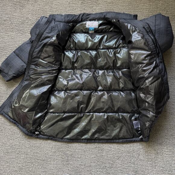 Columbia Jacket Mens Small Pike Lake Gray Plaid Lightweight Puffer Omni Heat - Picture 7 of 11